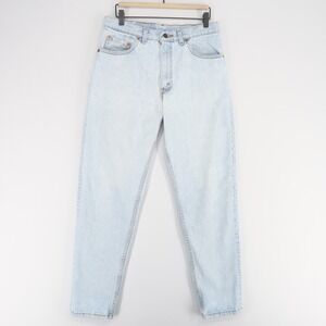 Vintage Levis 550 Jeans Mens 33x32 Light Blue Relaxed Taper Distressed Made USA